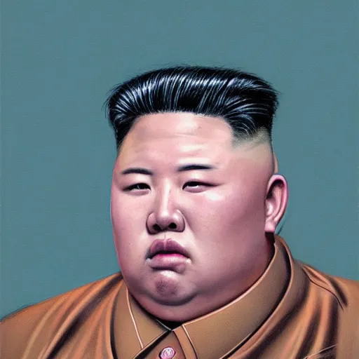 Image similar to the doomslayer as kim jong un a realistic scifi cyberpunk, in ted talk, face closeup portrait art by donato giancola and greg rutkowski, vintage retro scifi, realistic face, digital art, trending on artstation, symmetry,