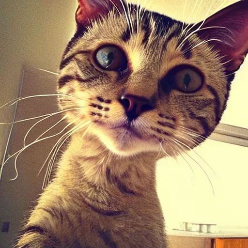 Image similar to selfie of a funny cat