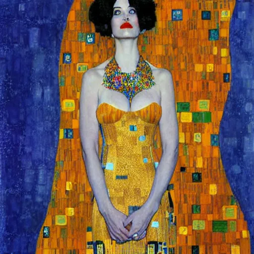 Image similar to Eva Green in the style of Gustav Klimt