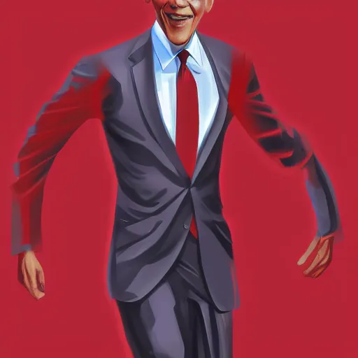 Image similar to Barack Obama as The Flash, digital painting, highly detailed