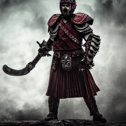 Prompt: demonic roman centurion, highly detailed, dramatic lighting, cinematic, 4k