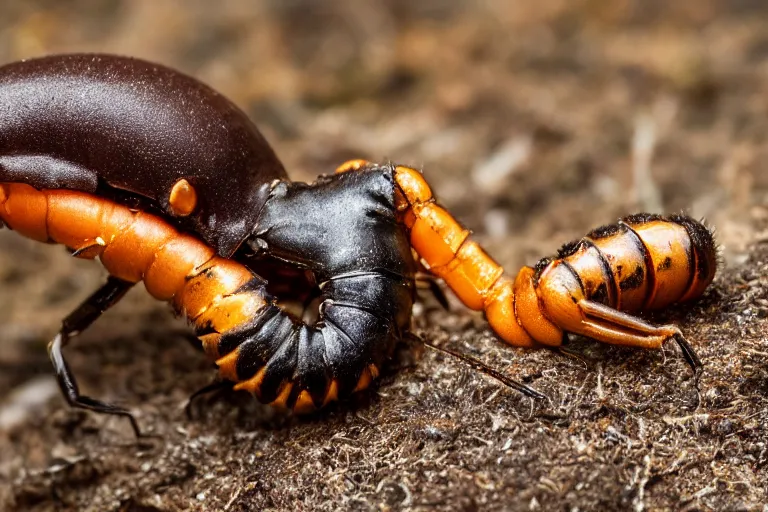 Prompt: a grub with big scary pincers and a lightbulb on its tail, high resolution film still, HDR color, 8k