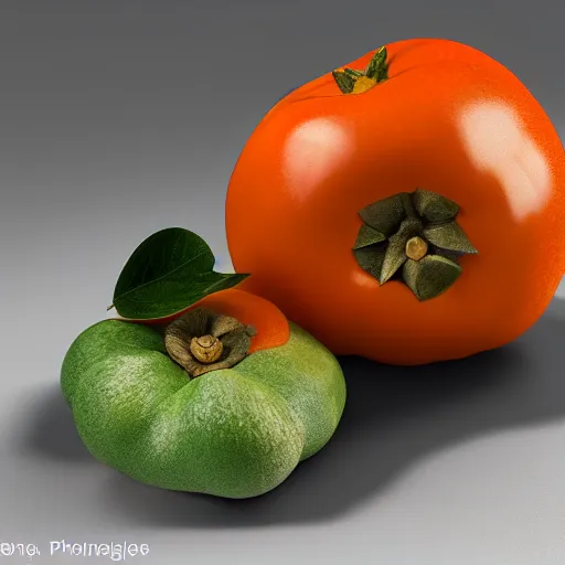 Prompt: persimmons , highly realistic, hyper-real, 4k, Octane render