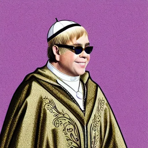 Image similar to Elton John as the pope in renaissance style