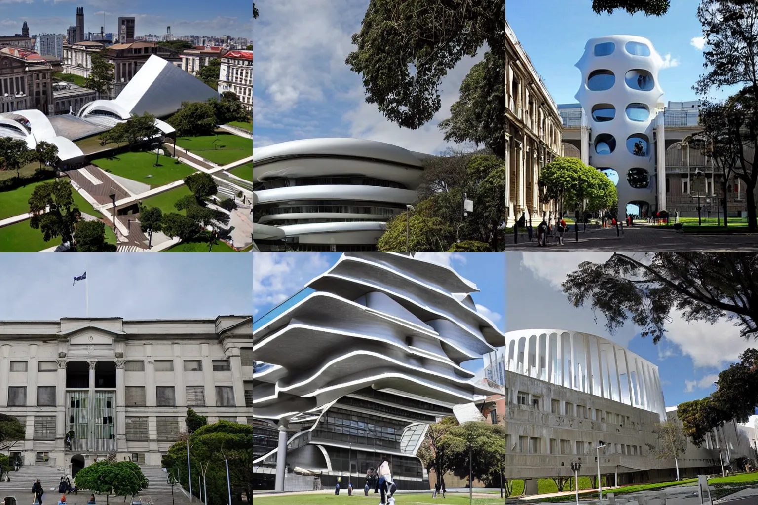 Prompt: Universidad de Buenos Aires with a futuristic architecture