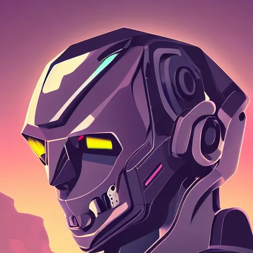 Image similar to mecha head, dribbble. com, by secondsyndicate studio,