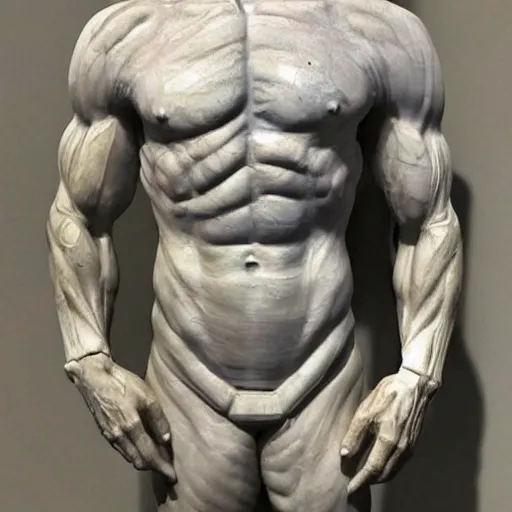 Image similar to hellenic marble sculpture of Jeffrey Epstein, realistic human anatomy sculpture, detailed anatomy, perfect anatomy, intricate sculpture, chiseled muscles, godlike