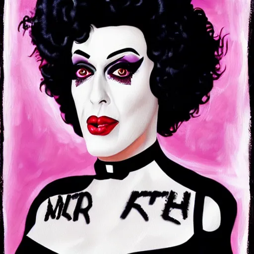 Prompt: painting of Dr Frank-n-furter, 8k high definition high quality