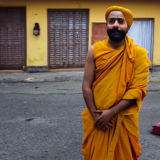 Prompt: The Definition of Punjabi, Sanjay C as a monk