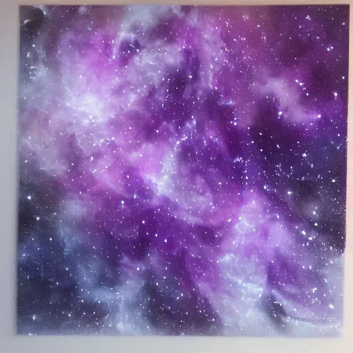 Image similar to Purple nebula, highly detailed.