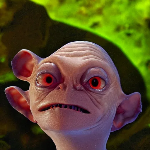 Image similar to gollum - faced fish