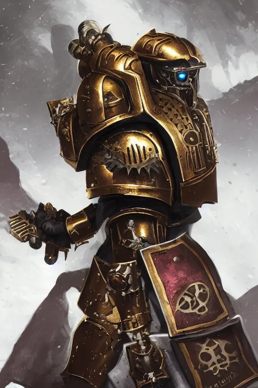 Image similar to armor portrait heros warhammer 4 0 k horus heresy fanart - the primarchs emperor by johannes helgeson animated with vfx concept artist & illustrator global illumination ray tracing hdr fanart arstation zbrush central hardmesh 8 k octane renderer comics stylized