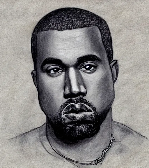 Prompt: sketch study of portrait of kanye west by tintoretto