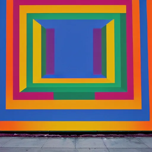 Image similar to a mural by Sol LeWitt