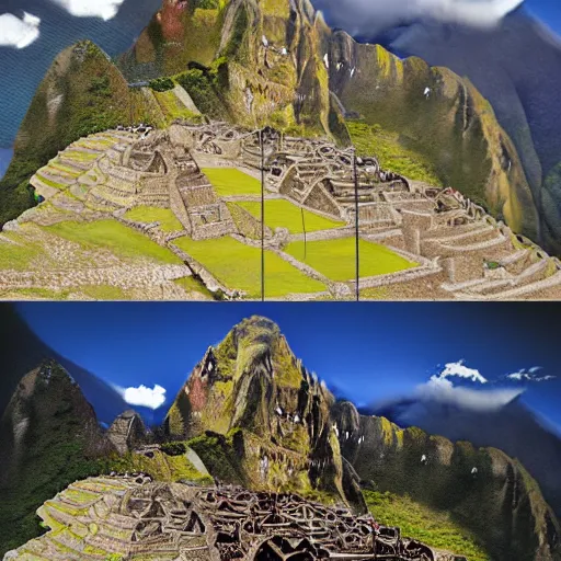 Image similar to concept art of machu picchu by jama jurabaev, brush stroke, trending on artstation, high quality, extremely detailed