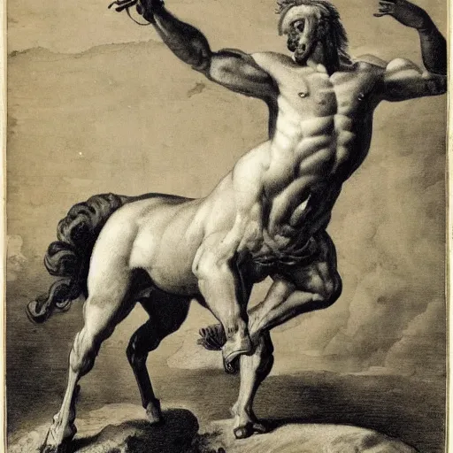 Prompt: Centaur with the body of a man and the head of a horse