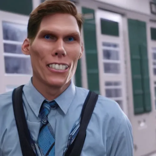 Prompt: Live Action Still of Jerma in Back to School, real life, hyperrealistic, ultra realistic, realistic, highly detailed, epic, HD quality, 8k resolution, body and headshot, film still