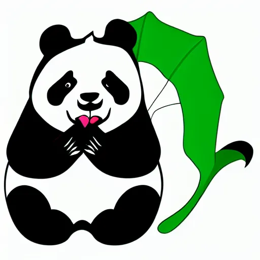 Image similar to vector art of cute panda hugging welsh dragon welsh flag, adobe illustrator