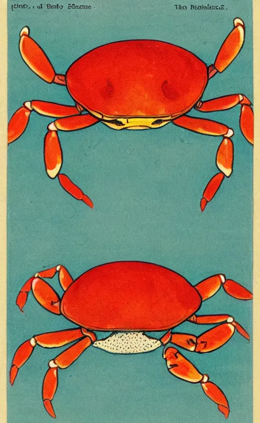 Prompt: a page of crabs illustrations, 1 9 0 0 s, highly detailded