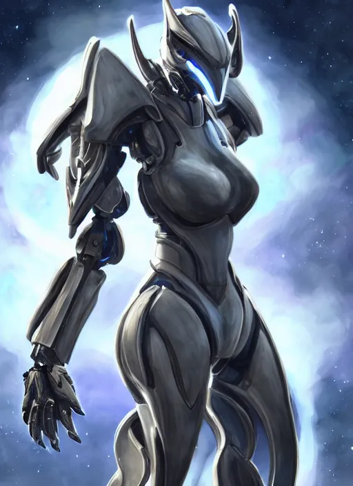 Image similar to cinematic shot, cosmic sized perfectly proportioned stunning beautiful anthropomorphic robot mecha female dragon, space background, larger than galaxies, holding milky way in hands, sleek silver armor, epic proportions, epic size, epic scale, ultra detailed digital art, furry art, macro art, dragon art, giantess art, warframe fanart, furaffinity, deviantart