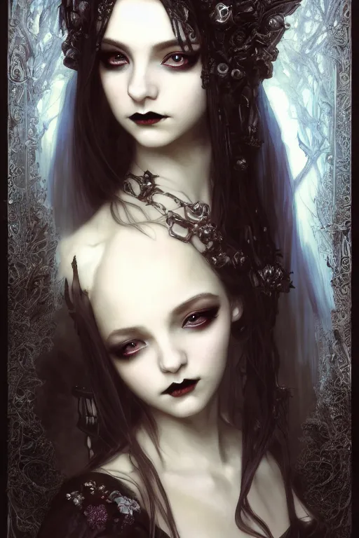 Prompt: beautiful and gothic and victorian and luxury and mythical young medieval dark princess portrait like blackpink lisa+smoky eyes+front face with light flowing hair, ultradetail face, art and illustration by tian zi and craig mullins and WLOP and alphonse mucha, fantasy, intricate complexity, human structure, human anatomy, fantasy character concept, watermark, blurry, hyperrealism 8k