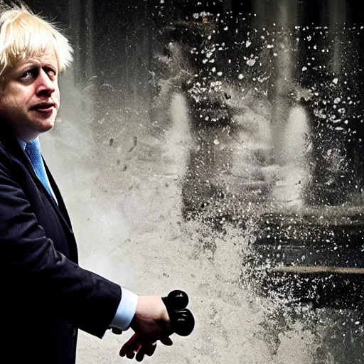 Image similar to Boris Johnson as The Blob, 4K, epic, cinematic, focus, movie still, fantasy, serious, extreme detail, atmospheric, dark colour, sharp focus