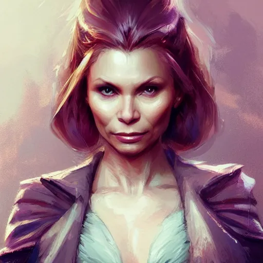 Prompt: a young myanna buring, urban motifs, intricate, elegant, highly detailed, digital painting, trending on artstation, concept art, smooth sharp focus, illustration, art by artgerm and greg rutkowski