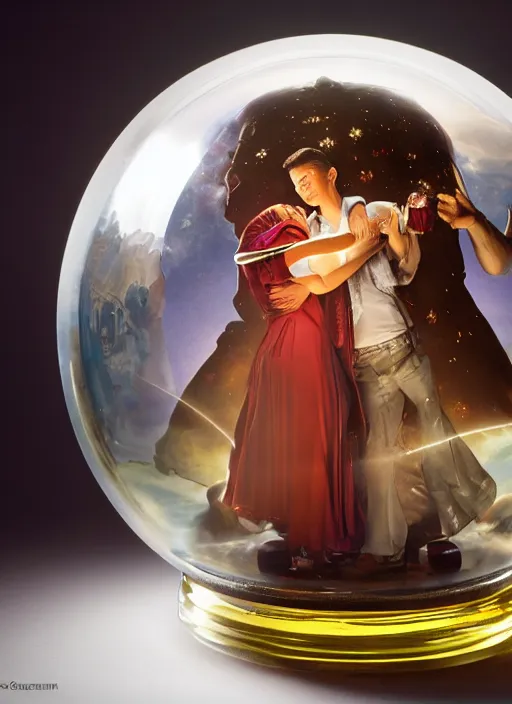 Image similar to dreamscape in a crystal ball, centered, studio product photography, gorgeous lighting, highly detailed, by ross tran and norman rockwell and greg rutkowskiweta studio, and lucasfilm