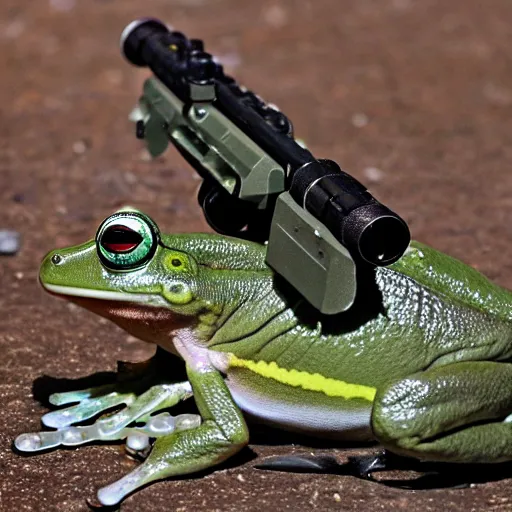 Image similar to a rare frog equipped with