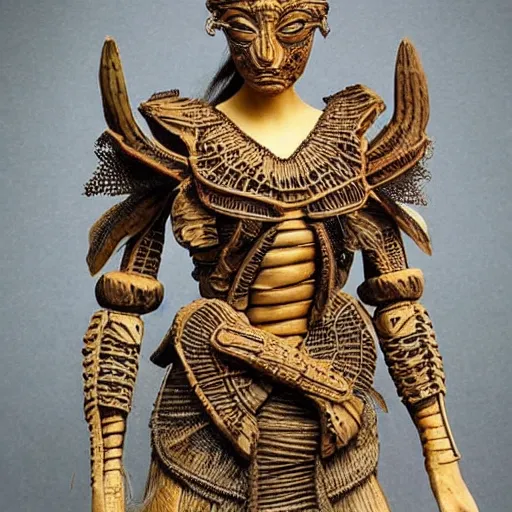 Image similar to “ brown woman wearing a dragonfly armor. intricate. super detailed. award winning. ”