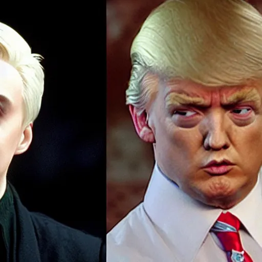 Image similar to draco malfoy with donald trump face