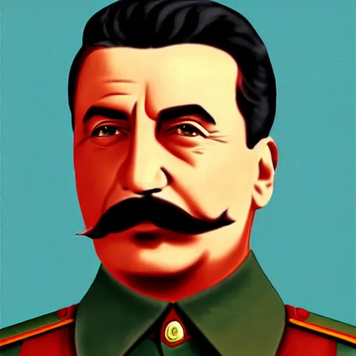 Image similar to digital art of stalin, elegant