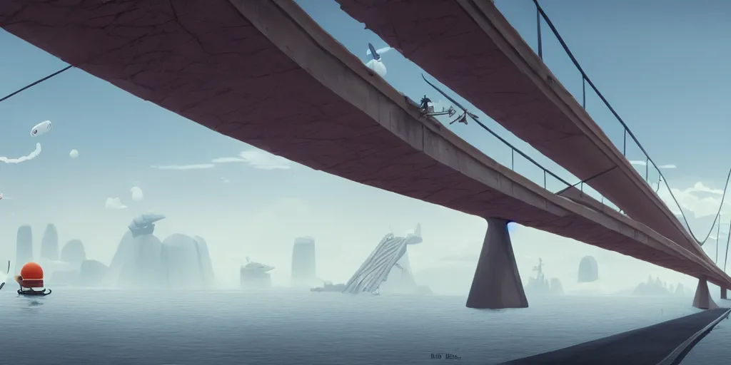 Prompt: a big bridge, 3 d octane render, epic lighting, 8 k, by goro fujita