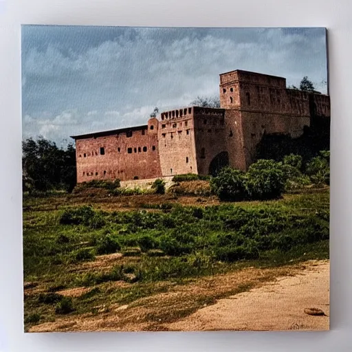 Image similar to “a matte panting of a old fort”