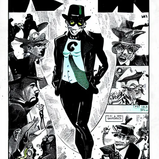 Image similar to the riddler comic book illustration