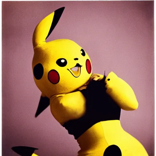 Image similar to elegant woman dressed up as pikachu, art photo by Annie Liebovitz and Frantisek Drtikol