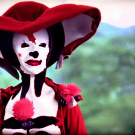 Image similar to kobold female jester, movie still by wes craven