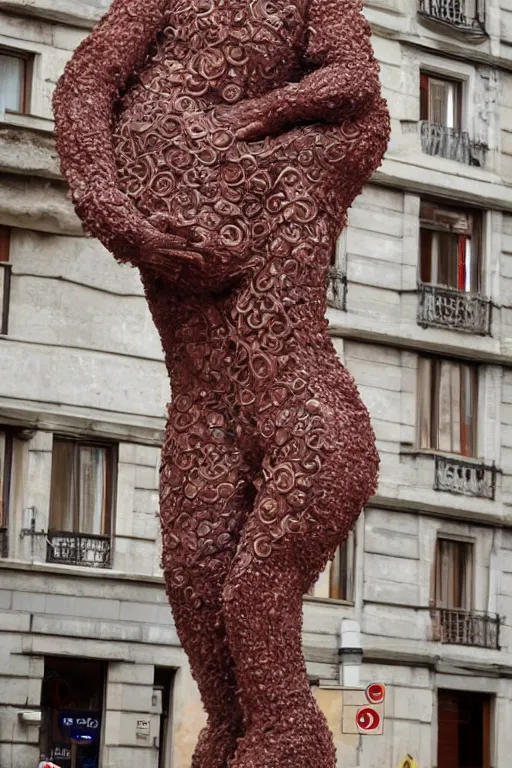 Image similar to A human placenta sculpture designed by Gaudí