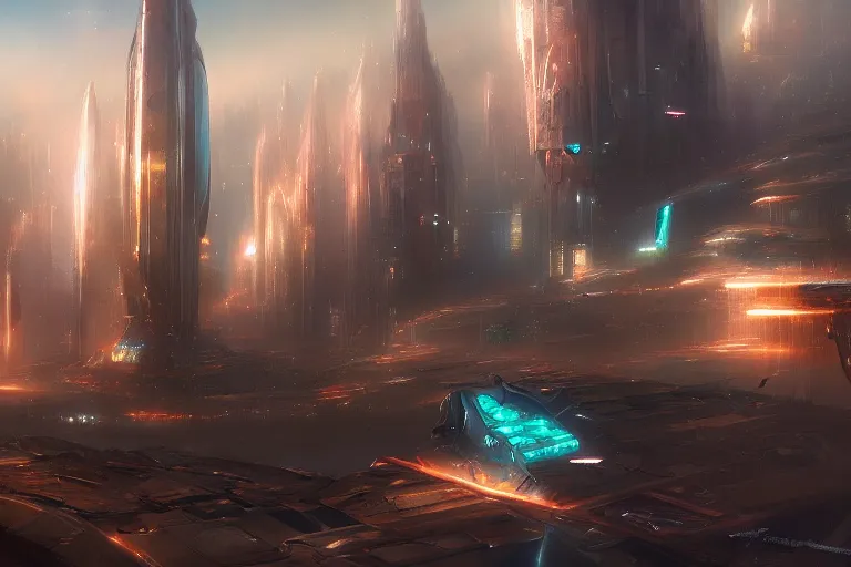 Image similar to a magical futuristic city by jessica rossier,