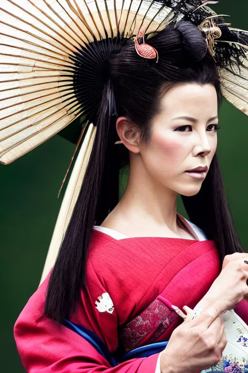 Image similar to Photo of Native Japan woman Kate Beckinsale, portrait, skilled geisha of the Japanese, realistic, detailed, Kate Beckinsale, photorealistick, Sony A7R