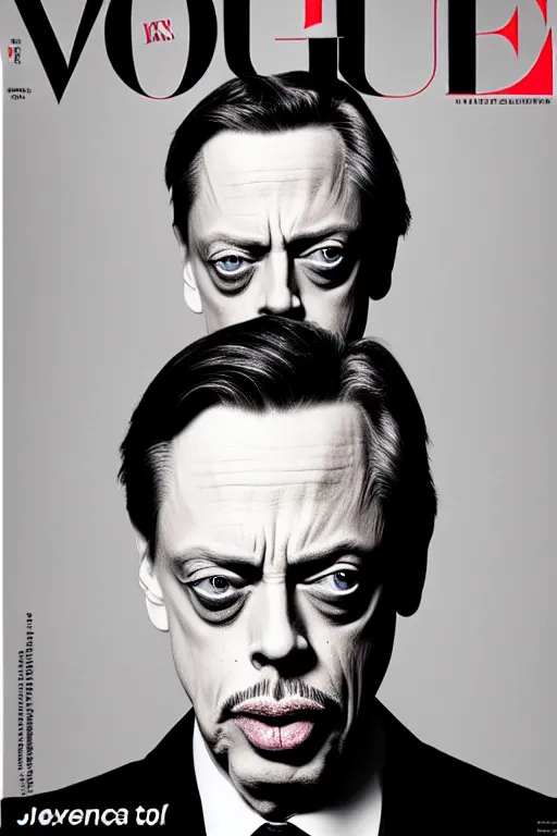 Image similar to extremely beautiful steve buscemi dressed as james bond, symmetrical, cinematic, elegant, luxury, real photography, 4 k, ultra hd, vogue journal cover