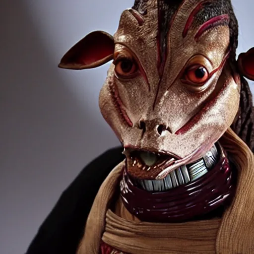 Prompt: a shakespearian jar jar binks