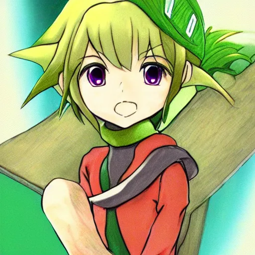 Image similar to anime illustration of saria from zelda