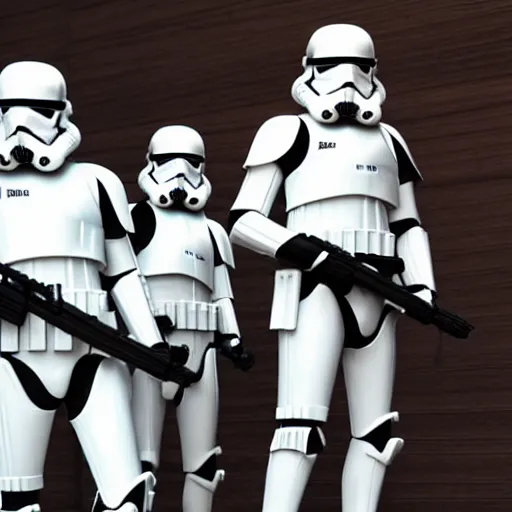 Image similar to 5 foot 1 0 fit man with short black beard and medium black well styled hair being captured by stormtroopers, highly detailed, high definition, ultra realistic