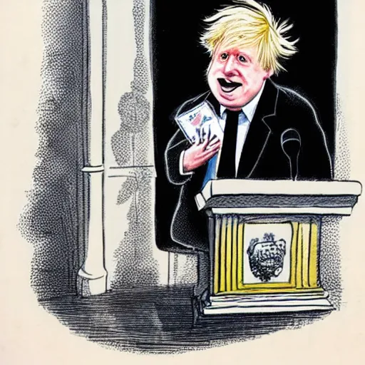 Prompt: A caricature of Boris Johnson