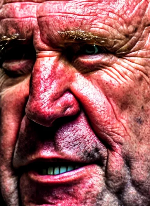 Prompt: extremely detailed hdr photo of alex jones face, macro detail, pores
