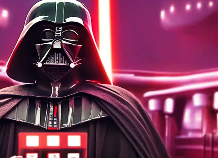Image similar to Darth Vader goes to a casino in the new Star Wars movie, 4k