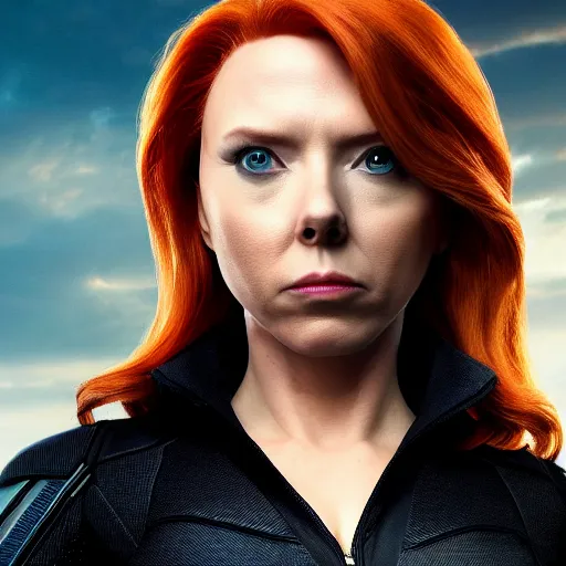 Prompt: Donald Trump cast as Black Widow, still from marvel movie, hyperrealistic, 8k, Octane Render,