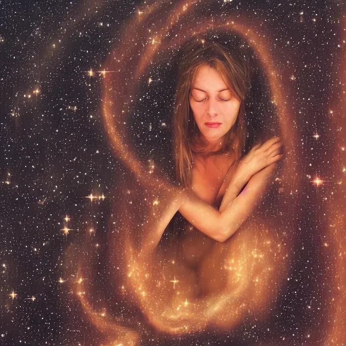 Image similar to a woman trapped in a star