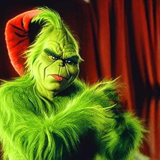 Image similar to the Grinch , flipping you off